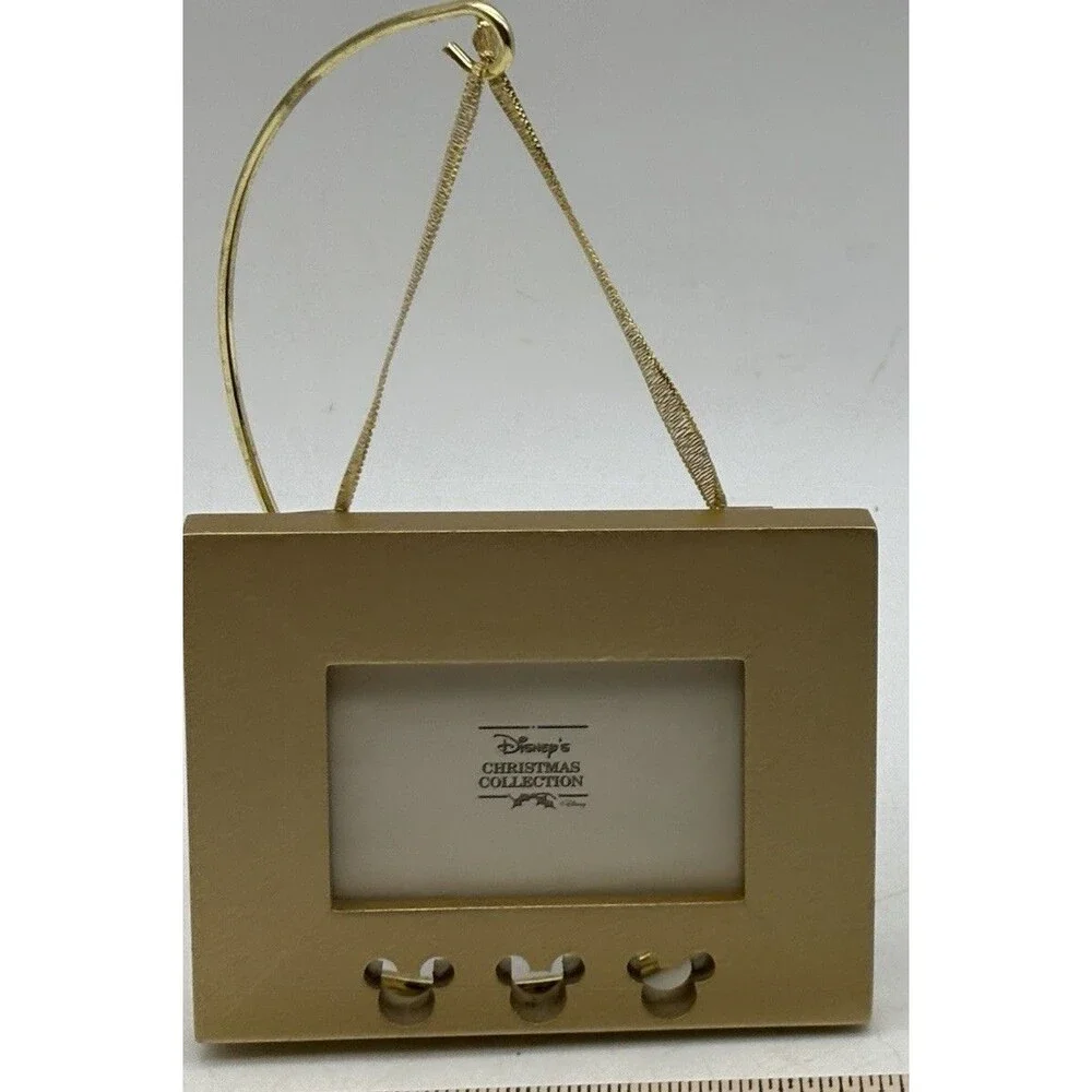 Disney Christmas Collection Gold Photo Frame Ornament Mickey Mouse Cutouts